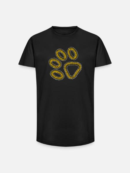 golden tiger paw - Long Fit Men's T-Shirt - black