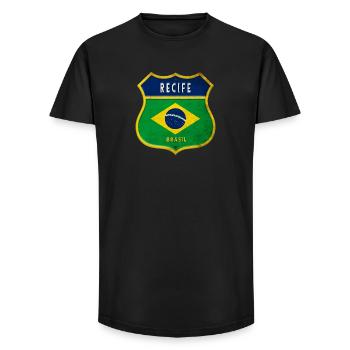 Recife Brazil Coat of Arms Flags Design - Long Fit Men's T-Shirt - black - Front - AI Model Male 185 light (185cm)