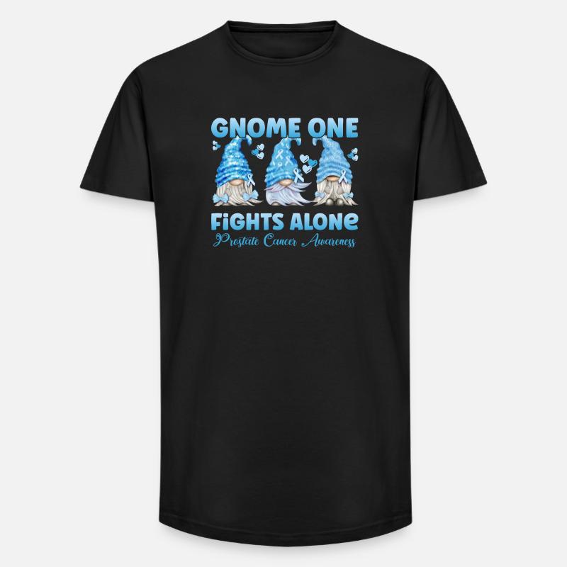 Prostata Krebs Prostatakarzinom Hellblau Gnom - Long Fit Männer T-Shirt - Schwarz