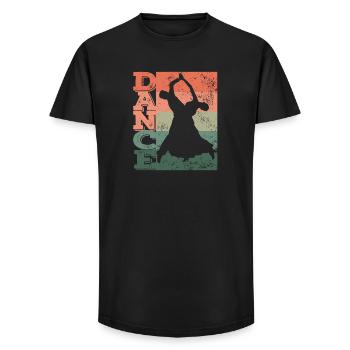 Standard Dance Dancing Couple Viennese Waltz - Long Fit Men's T-Shirt - black - Front - AI Model Male 185 light (185cm)