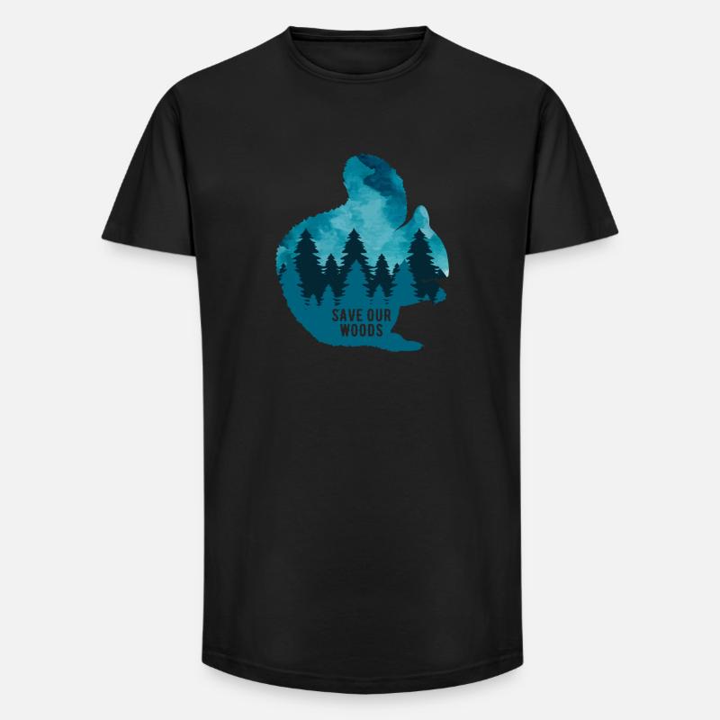 Klimawandel Umweltschutz Eichhörnchen Naturschutz - Long Fit Männer T-Shirt - Schwarz