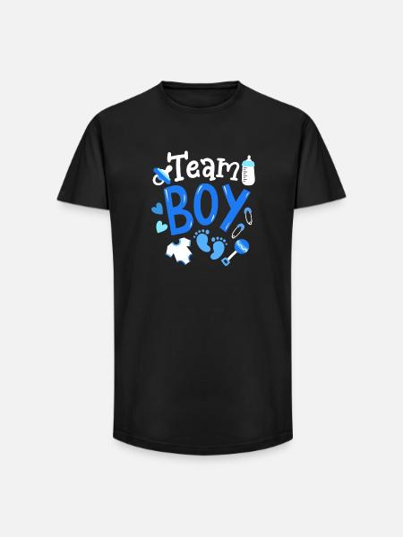 Team Boy Geschlecht offenbaren - Long Fit Männer T-Shirt - Schwarz