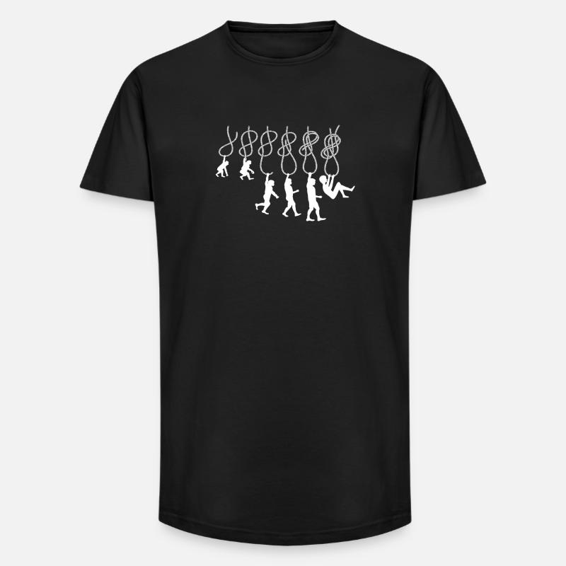 Evolution Klettern Kletterknoten Achter Knoten - Long Fit Männer T-Shirt - Schwarz