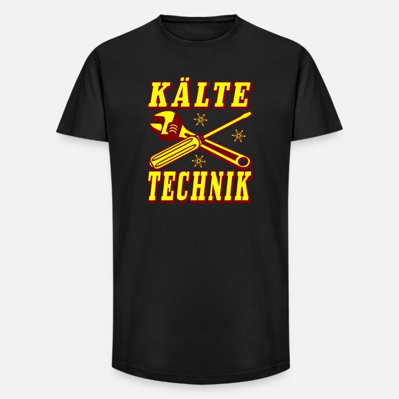 Kälte Technik Retro Design - Long Fit Männer T-Shirt - Schwarz