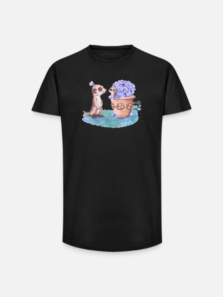 Erdmännchen - Long Fit Männer T-Shirt - Schwarz