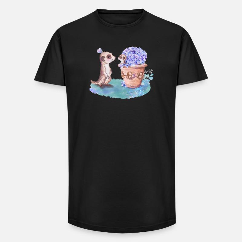 Erdmännchen - Long Fit Männer T-Shirt - Schwarz
