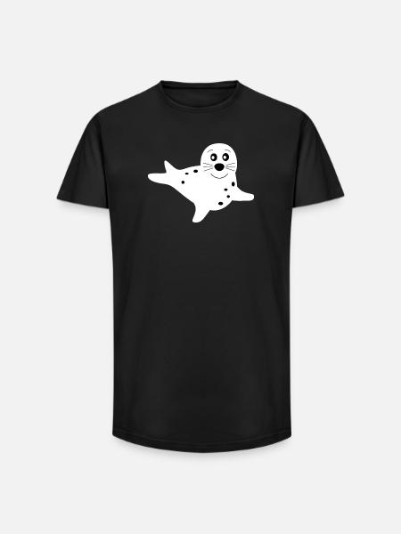 sæl hvide sæler sæler dyr - Long fit herre T-shirt - sort