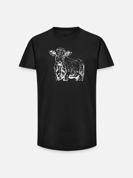 funny cow gift farmer - Long Fit Men's T-Shirt - black