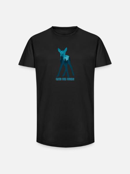 Climate Change Environmental Protection Roe Deer - Long Fit Men's T-Shirt - black