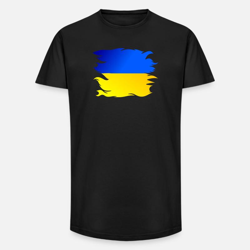 Drapeau de l’Ukraine Drapeau - T-shirt coupe longue homme - noir