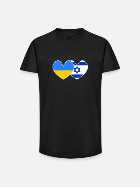 Ukraine and Israel support - Long Fit Men's T-Shirt - black