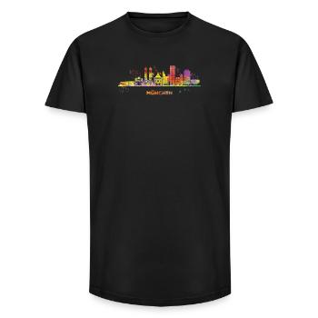 München Skyline Colorful Münchener - Long Fit Men's T-Shirt - black - Front - AI Model Male 185 light (185cm)