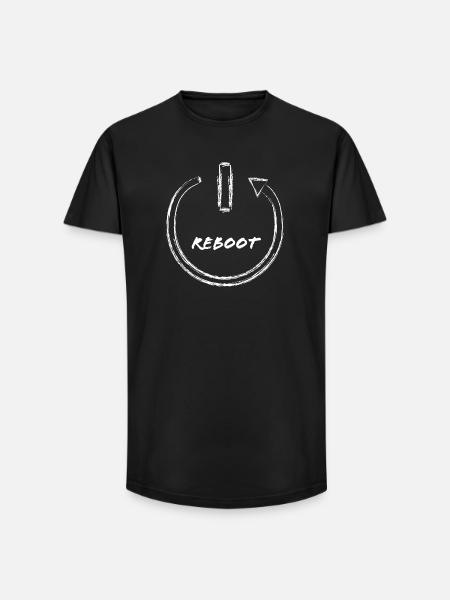 reboot - Coal Effect - Long Fit Men's T-Shirt - black