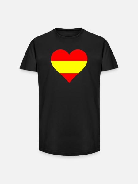 Heart Spain National Colours - Long Fit Men's T-Shirt - black