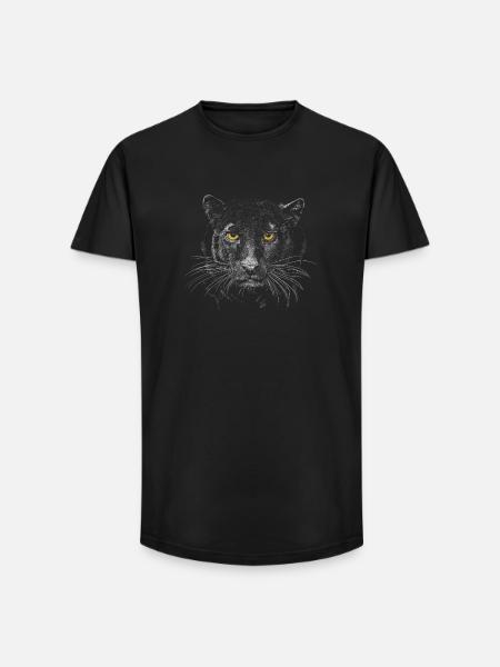 Panthère - T-shirt coupe longue homme - noir