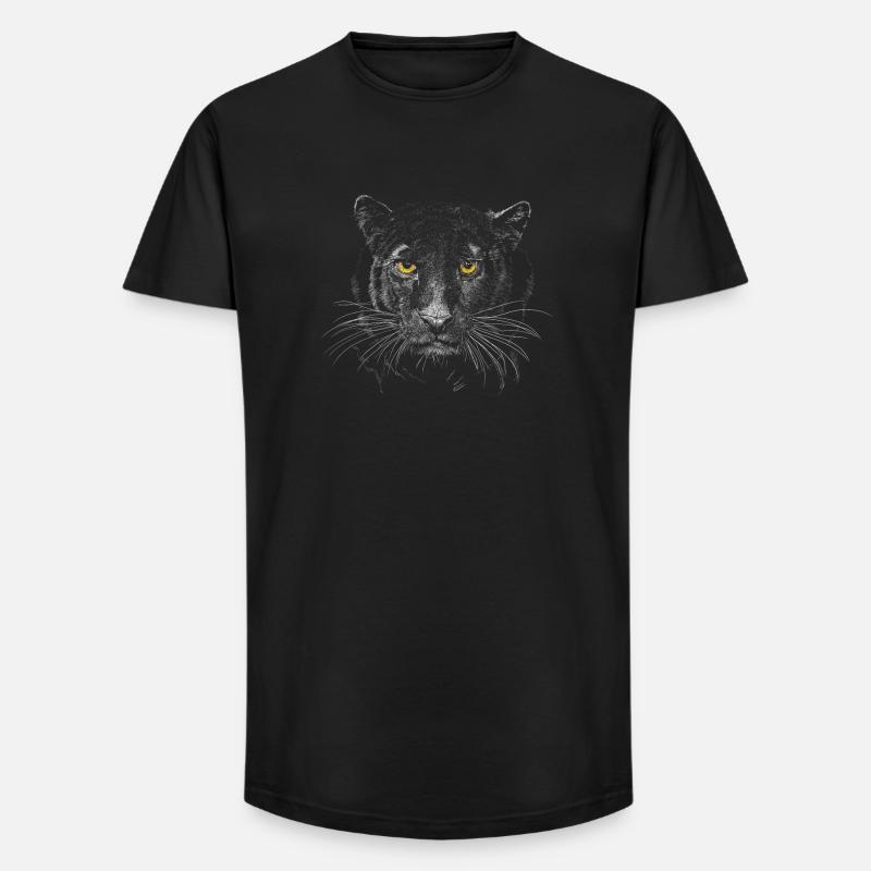 Panther - Long Fit Männer T-Shirt - Schwarz