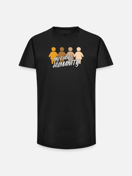 Humanity Freedom Love Peace Statement - Long Fit Men's T-Shirt - black