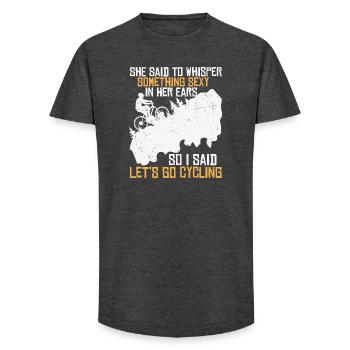 Cycling flirt on the mountain - Long Fit Men's T-Shirt - charcoal grey - Front - AI Model Male 185 light (185cm)