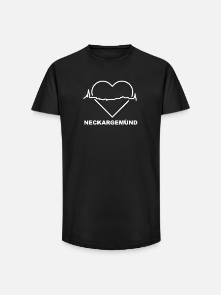 Neckargemünd - Heartbeat - Long Fit Men's T-Shirt - black
