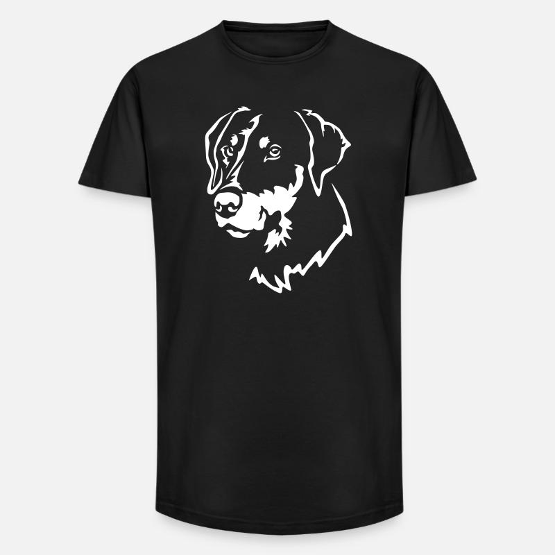 Dobermann Kopf "Black Edition" - Long Fit Männer T-Shirt - Schwarz