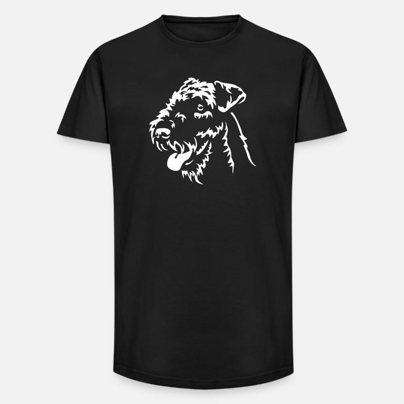 Airedale Terrier "Black Edition" - Long Fit Männer T-Shirt - Schwarz