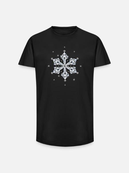 Snowflake Snow - Long Fit Men's T-Shirt - black