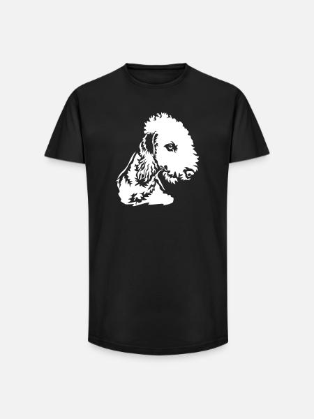 Bedlington Terrier Head "Black Edition" - Long Fit Men's T-Shirt - black