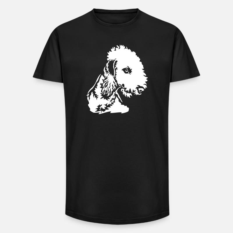 Bedlington Terrier Head "Black Edition" - Long Fit Men's T-Shirt - black