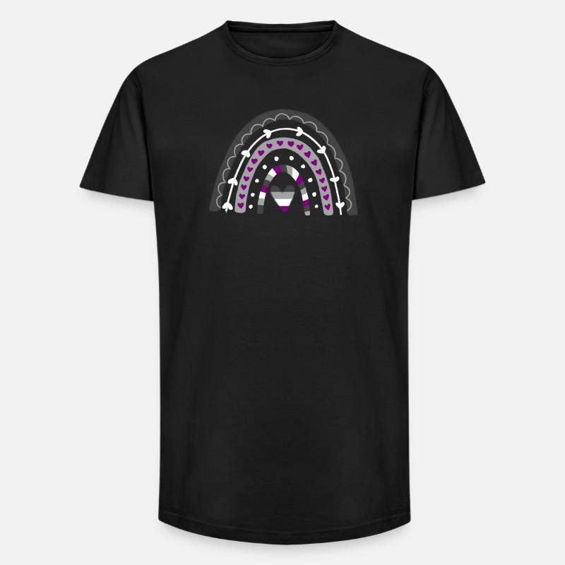 Asexual Pride Boho Rainbow - Long Fit Men's T-Shirt - black