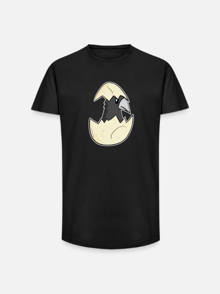 Crow Baby Egg - Long Fit Men's T-Shirt - black