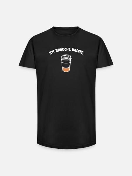 Kaffee Statement Kaffeetrinker Kaffeeliebhaber - Long Fit Männer T-Shirt - Schwarz