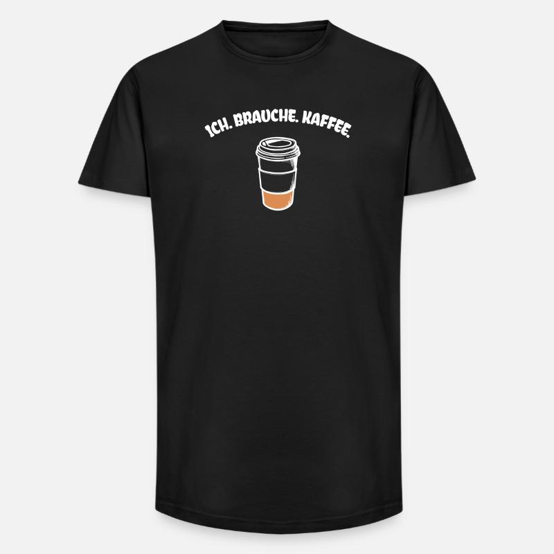 Kaffee Statement Kaffeetrinker Kaffeeliebhaber - Long Fit Männer T-Shirt - Schwarz