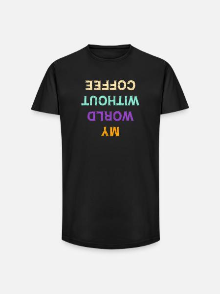 Funny Coffee Caffeine Statement Coffee Lovers - Long Fit Men's T-Shirt - black