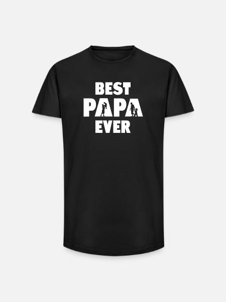 Best Papa Ever - Long Fit Men's T-Shirt - black