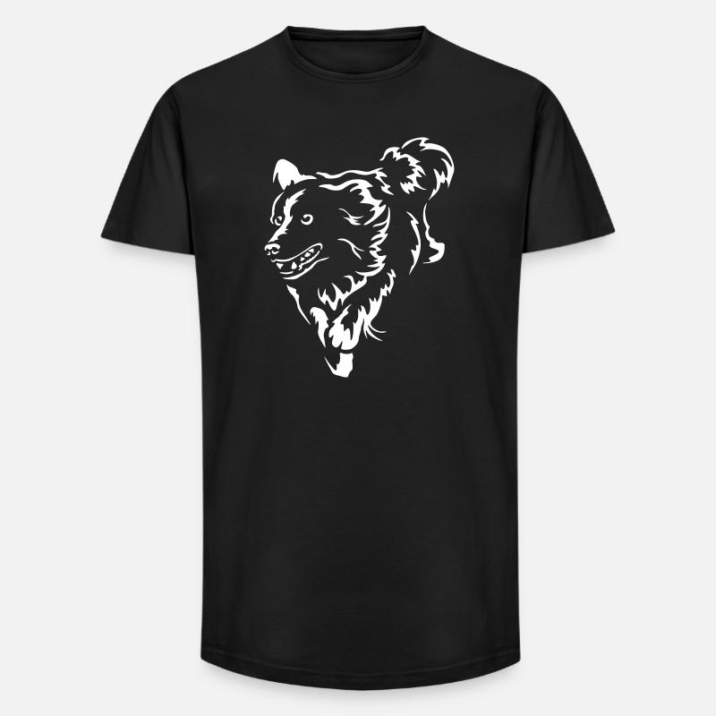 Border Collie "Black Edition" - Long Fit Männer T-Shirt - Schwarz