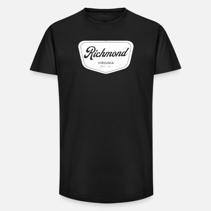Richmond Virginia Script Emblem - Long Fit Männer T-Shirt - Schwarz