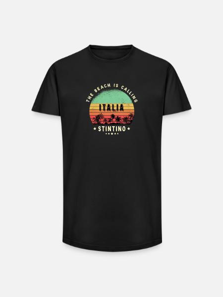 stintino Italy Beach Design - Long Fit Men's T-Shirt - black