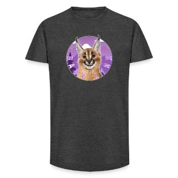 Cat Baby Lynx - Long Fit Men's T-Shirt - charcoal grey - Front - AI Model Male 185 light (185cm)