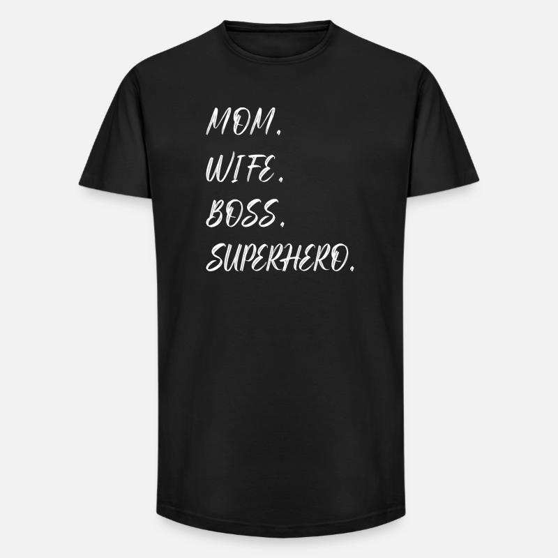 Mama Ehefrau Superheld - Long Fit Männer T-Shirt - Schwarz