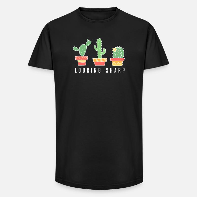 Looking Sharp Cactus - Long Fit Men's T-Shirt - black