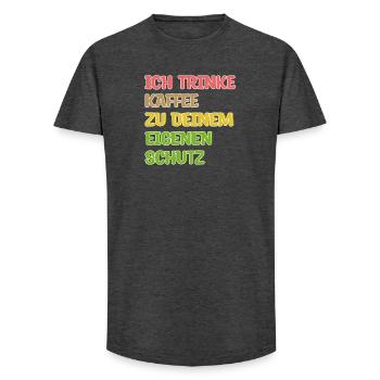 Kaffeeliebhaber Humorvoll Kaffee Trinken Statement - Long Fit Männer T-Shirt - Anthrazit - Vorne - AI Model Male 185 light (185cm)
