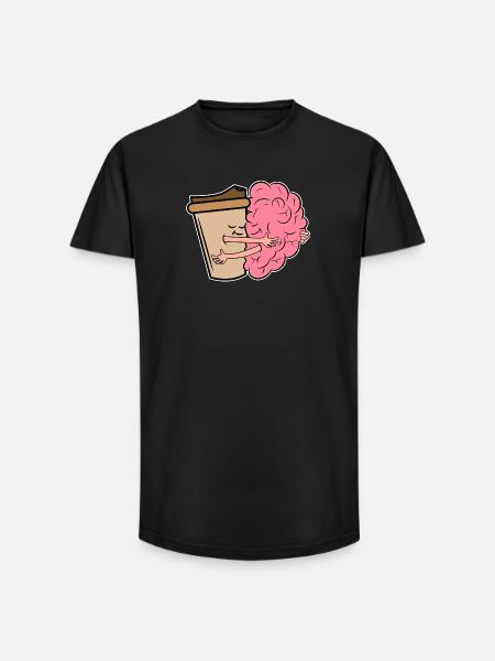 Kaffee Trinken Kaffeeliebhaber Kaffeetrinker - Long Fit Männer T-Shirt - Schwarz