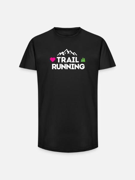 I Love Trail Running - Long Fit Men's T-Shirt - black