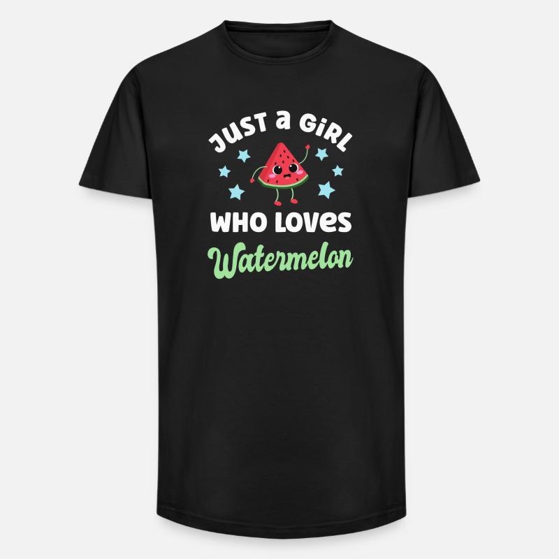 Wassermelone Kawaii Melone - Long Fit Männer T-Shirt - Schwarz
