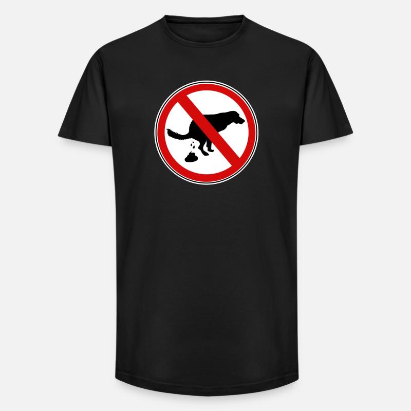Hunde scheiße Verbotsschild - Long Fit Männer T-Shirt - Schwarz