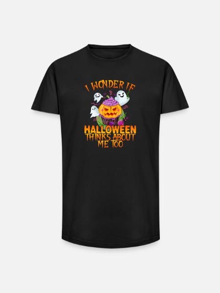Halloween also thinks of me pumpkin - Long Fit Men's T-Shirt - black