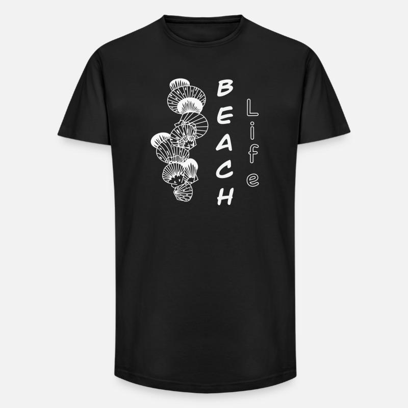 Beach Life - Long Fit Männer T-Shirt - Schwarz