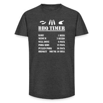 BBQ TIMER Grillen Lustige Grill - Long Fit Männer T-Shirt - Anthrazit - Vorne - AI Model Male 185 light (185cm)