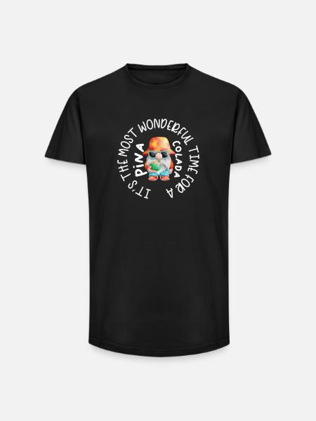 Beach Dwarf Christmas Cocktail Pina - Long Fit Men's T-Shirt - black