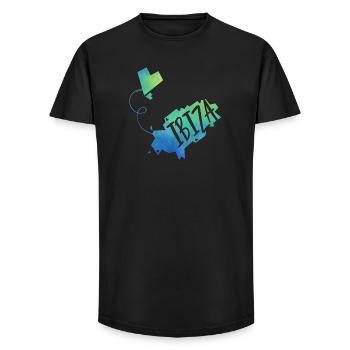 Ibiza - T-shirt coupe longue homme - noir - Devant - AI Model Male 185 light (185cm)